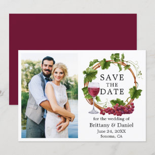 Wasserfarbene Weintrauben Foto Burgund Save The Date
