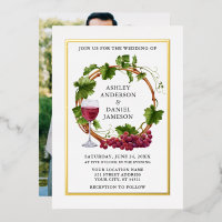 Wasserfarbene Weintrauben Foto Hochzeit Gold