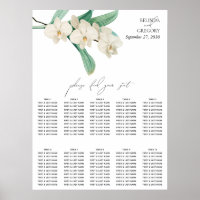 Wasserfarbene weiße Orchideen Hochzeit Sitzordnung