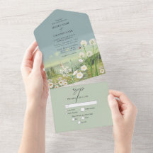 Wasserfarbene Wildblume Bergwelt Hochzeit