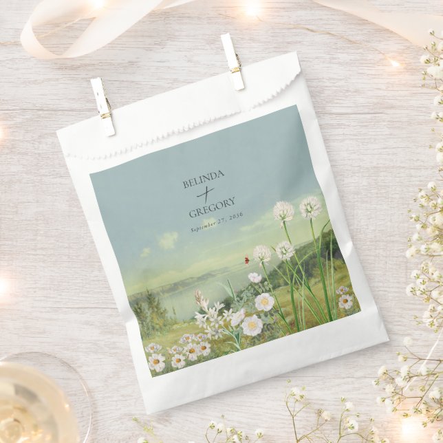 Wasserfarbene Wildblume Bergwelt Hochzeit Geschenktütchen (Ausgeschnitten)