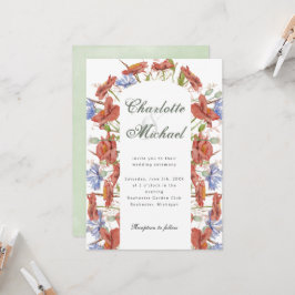 Wasserfarbene Wildblumen Einladung