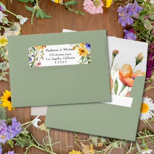 Wasserfarbene Wildblumen Hochzeit im Garten
