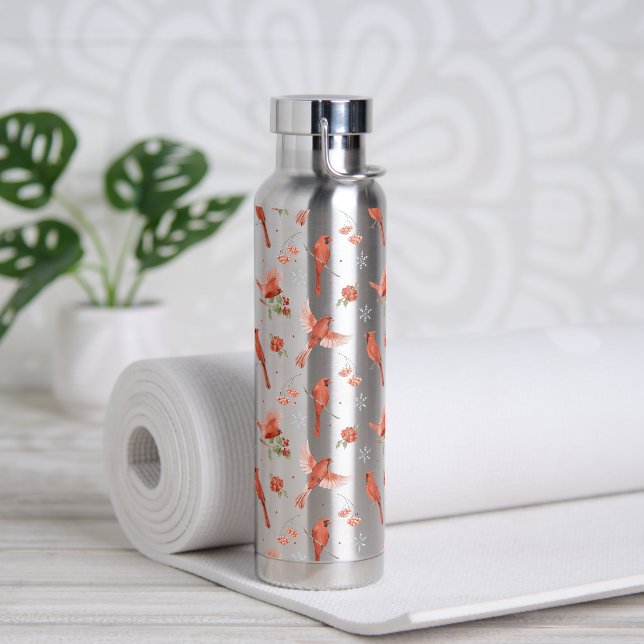 Wasserfarbene Wintervögel im Kardinal Trinkflasche (Yoga)