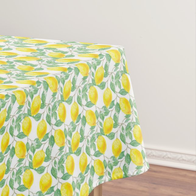 Wasserfarbene Zitronen Blätter Hochzeit Tischdecke (Beispiel)