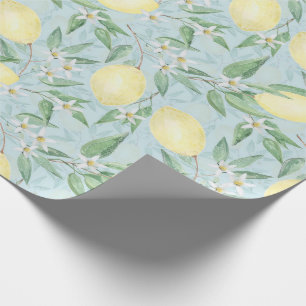Wasserfarbene Zitronen Zitrusfrüchte Natur frisch  Geschenkpapier