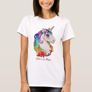 Wasserfarbeneintöne mit Regenbogenhaar T-Shirt