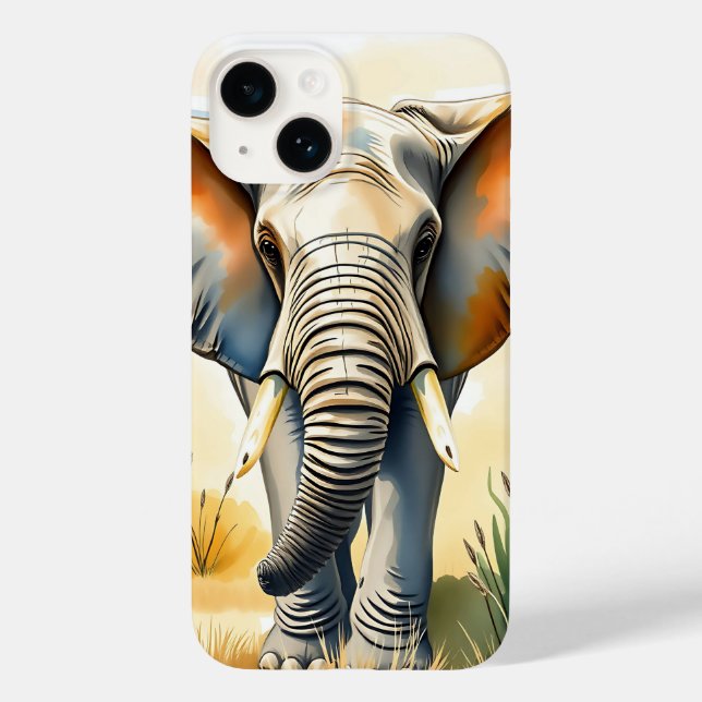 WasserfarbenElefant Nah Case-Mate iPhone 14 Hülle (Rückseite)