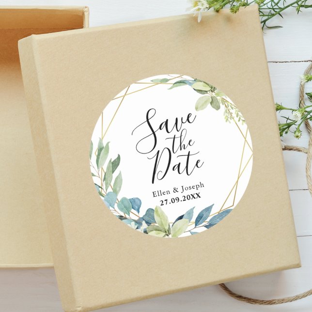 Wasserfarbenelegante grönländische Hochzeiten spei Runder Aufkleber (Von Creator hochgeladen)