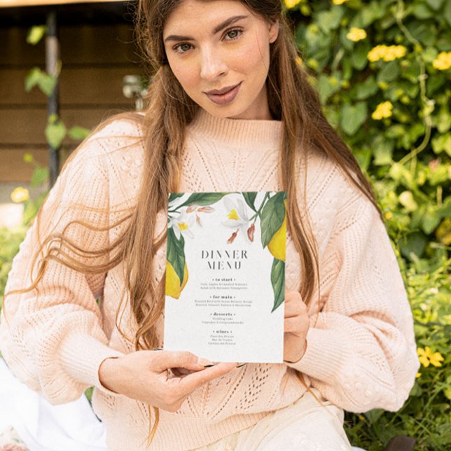 Wasserfarbenemon, Hochzeitsmenü der weißen Blume Einladung (Von Creator hochgeladen)