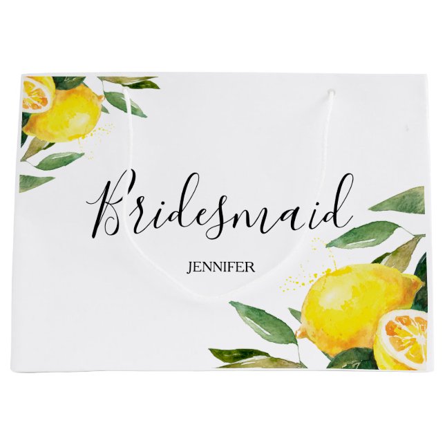 Wasserfarbenemon und Blätter Bridesmaid Große Geschenktüte (Vorderseite)