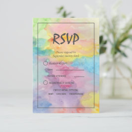 Wasserfarbener Abstrakter Whimsikfarbener Spaß RSVP Karte