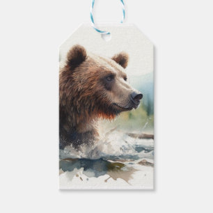 Wasserfarbener Bär Wilhelm Tell Geschenkanhänger