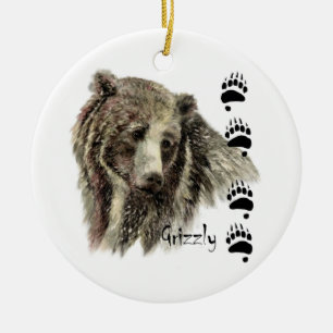 Wasserfarbener Bär Wilhelm Tell Keramik Ornament