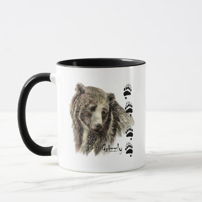 Wasserfarbener Bär Wilhelm Tell Tasse (Links)