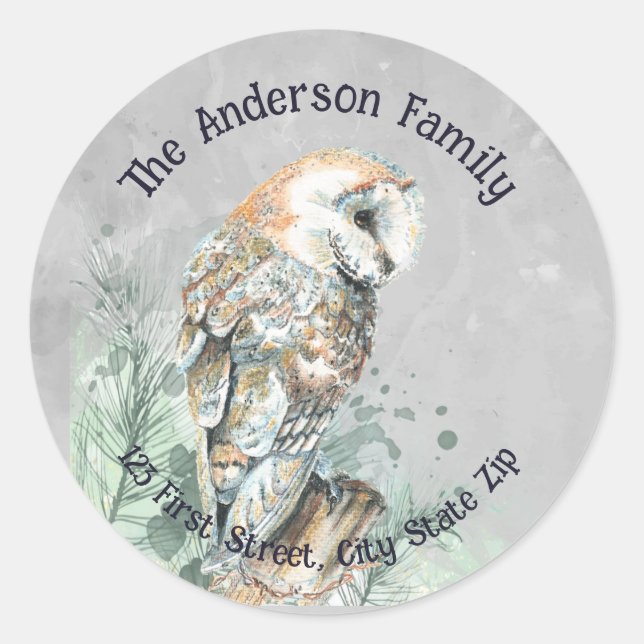 Wasserfarbener Barn Bwl Bird Nature Runder Aufkleber (Vorderseite)