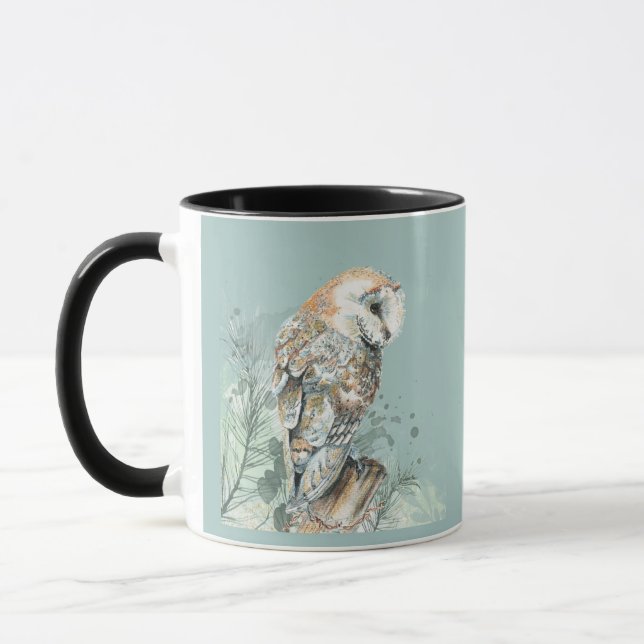 Wasserfarbener Barn Bwl Vogel Natur Tasse (Links)