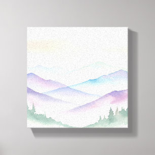 Wasserfarbener Berg Landschaft Bergwelt Kunst, Dic Leinwanddruck