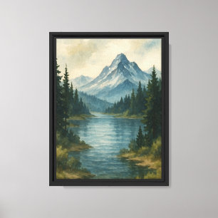 Wasserfarbener Berg Landschaft Leinwanddruck