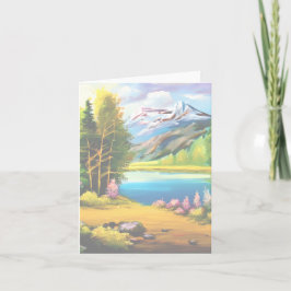 Wasserfarbener Bergsee individuell anpassbar Karte