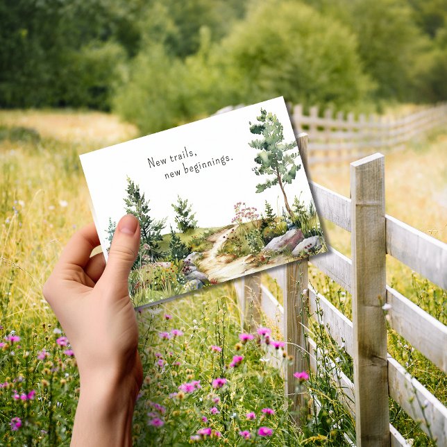 Wasserfarbener Bergweg Ankündigung Postkarte (Von Creator hochgeladen)
