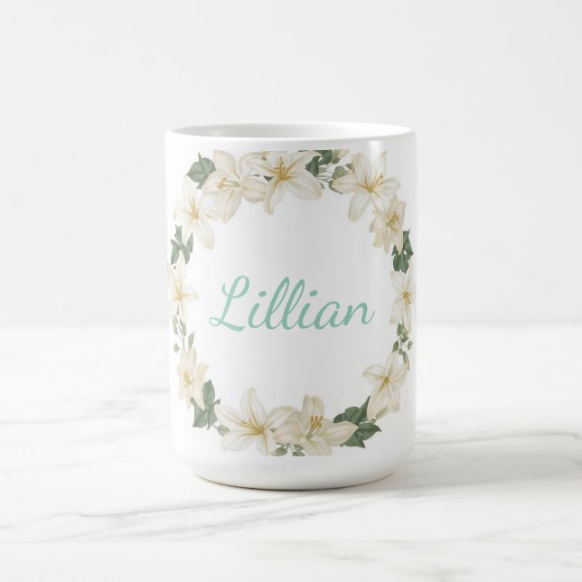 Wasserfarbener Blumenkranz zum Muttertag Kaffeetasse (Mittel)