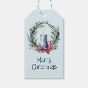 Wasserfarbener Candle Holly Ornament Obelisk Geschenkanhänger