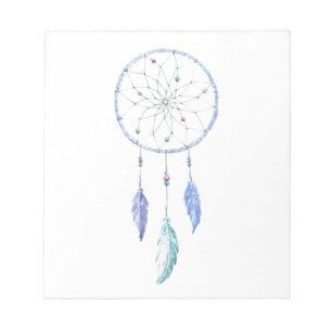 Wasserfarbener Dreamcatcher mit 3 Feathers Notizblock