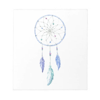 Wasserfarbener Dreamcatcher mit 3 Feathers Notizblock