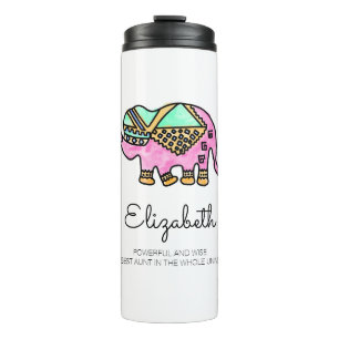 Wasserfarbener Elefant, farbenfroh, modern persona Thermosbecher