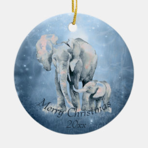Wasserfarbener Elefant Wildnis Natur Art Collectio Keramik Ornament