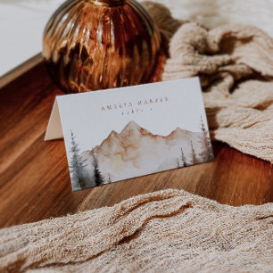 Wasserfarbener Fall Outdoor Hochzeit Platzkarte