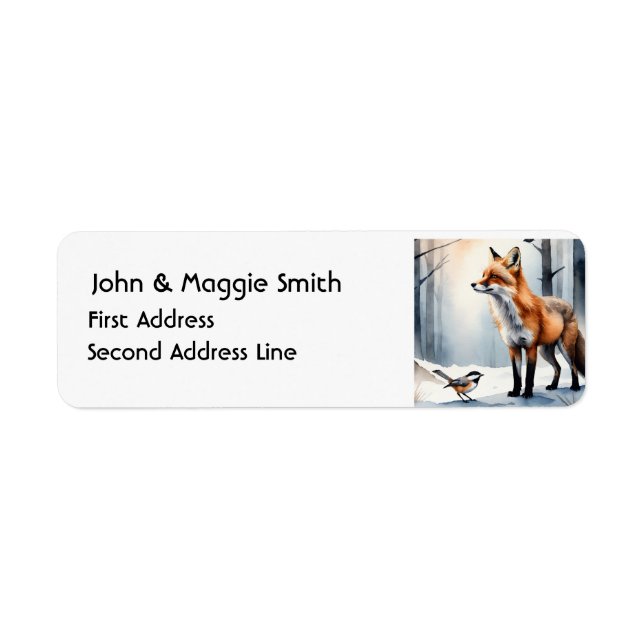 Wasserfarbener Fox Chickadee Natur Tier-und Pflanz (Vorne)