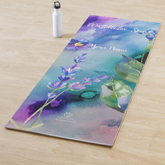 Wasserfarbener Geist Yoga Matte by Oomsuum