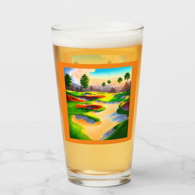 Wasserfarbener Golfplatz Utopia Glas (Rückseite (gefüllt))