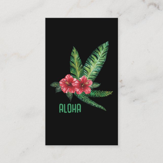 Wasserfarbener hawaiianischer Blume Hibiskus Aloha Visitenkarte (Vorderseite)