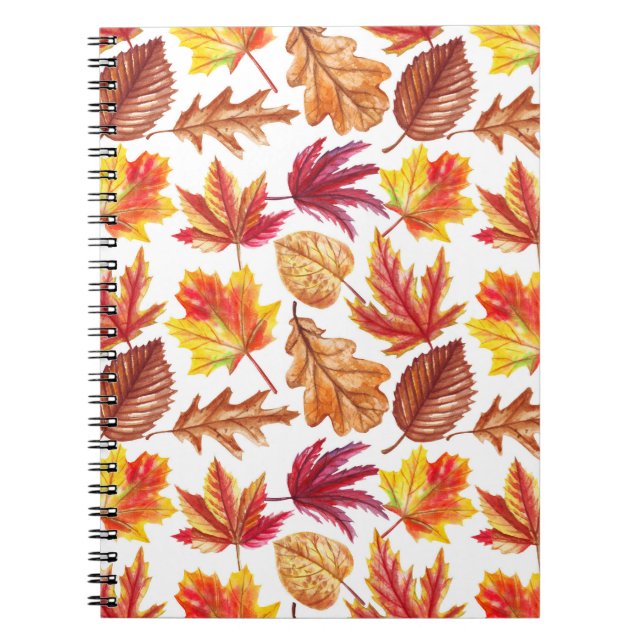 Wasserfarbener Herbst botanische, nahtlose Komposi Notizblock (Vorderseite)