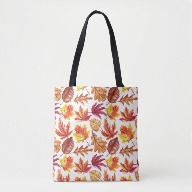 Wasserfarbener Herbst botanische, nahtlose Komposi Tasche (Vorderseite)