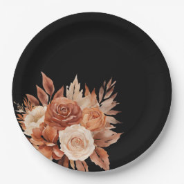 Wasserfarbener Herbst Elegance-Hochzeit Pappteller