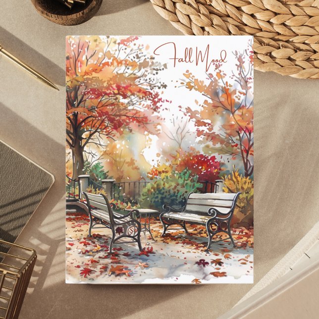 Wasserfarbener Herbst im Park Fall Stimmung Postkarte (Von Creator hochgeladen)