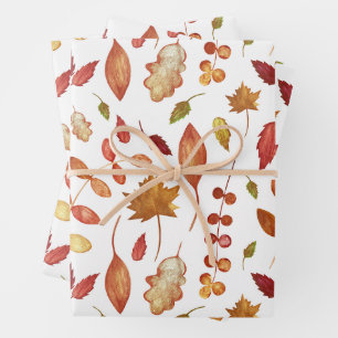 Wasserfarbener Herbst lässt die Natur zurück Geschenkpapier Set