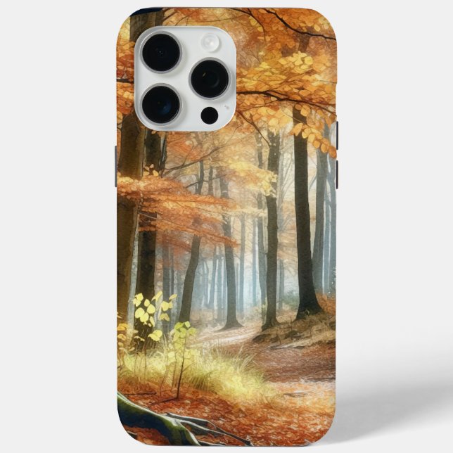 Wasserfarbener Herbstwald: Lebhafter Fall Art Case-Mate iPhone Hülle (Rückseite)