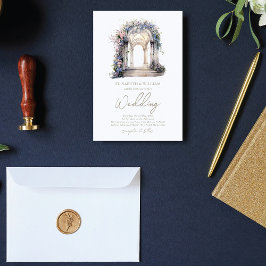 Wasserfarbener Hochzeitsplatz Einladung