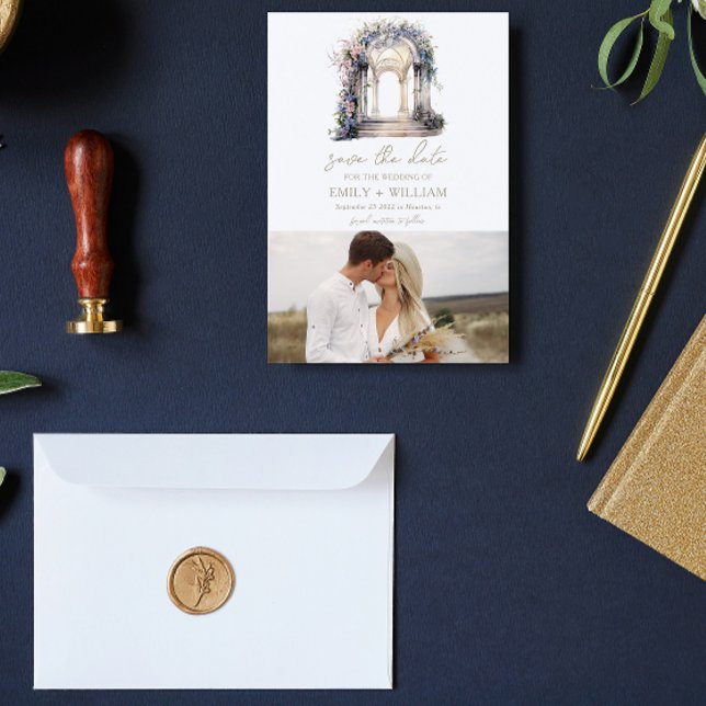 Wasserfarbener Hochzeitsplatz Save the Date (Von Creator hochgeladen)