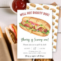 Wasserfarbener Hot-Dog-Kindergeburtstag