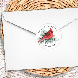 Wasserfarbener Kardinal Pine Runder Aufkleber