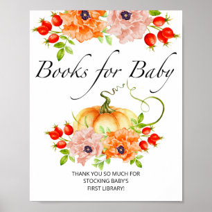 Wasserfarbener Kürbis, Fallbücher für das Baby Poster