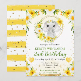 Wasserfarbener Niedlicher Dschungel Elephant Kinde Einladung