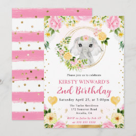 Wasserfarbener Niedlicher Dschungel Elephant Kinde Einladung