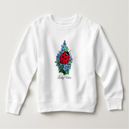 Wasserfarbener Niedlicher Ladybird mit blauen Blum Baby T-shirt